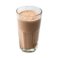 Protein shake glass isolated on a transparent background