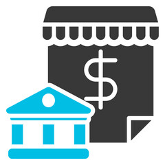 Capital Market Glyph Blue Grey Icon