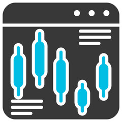 Stock Market Glyph Blue Grey Icon