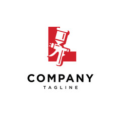 Letter L Spray Gun Paint Logo Icon vector