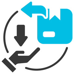 Supply And Demand Glyph Blue Grey Icon