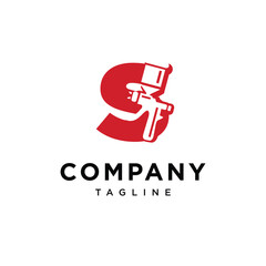 Letter S Spray Gun Paint Logo Icon vector