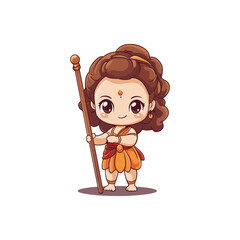 cute mascot female tribe vector design