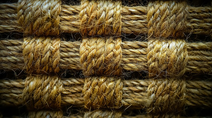 Woven jute texture interlaced with delicate weave patterns and subtle fern-green accents, merging warm straw hues with botanical whispers for nature-inspired d�cors background jpg