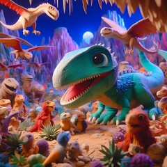 Dinosaurias Glam: Fiesta Jurásica de Colores