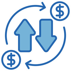 Business Cycle Blue White Icon