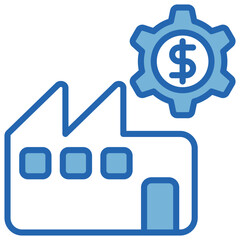 Microeconomics Blue White Icon