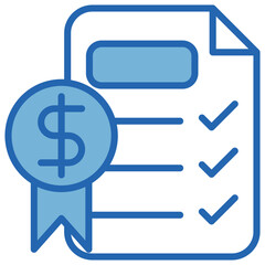 Fiscal Policy Blue White Icon