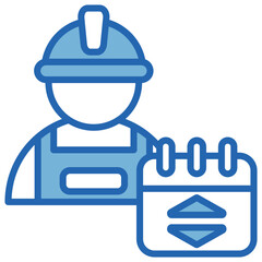 Labor Force Blue White Icon