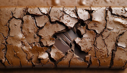 Closeup of Cracked Chocolate Brownie