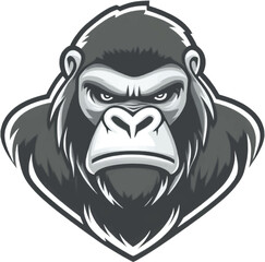 Aggressive Gorilla Head Mascot Design