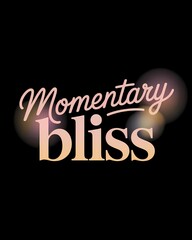 Obraz premium Stylized Typographic Design Displaying The Words Momentary Bliss With Soft Dreamy Color Gradients