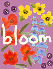 Vibrant Floral Bloom Illustration abstract art