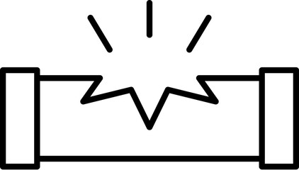 Broken Pipe and Water Leak Isolated Sign for Web Sites, Books, Cards, Apps