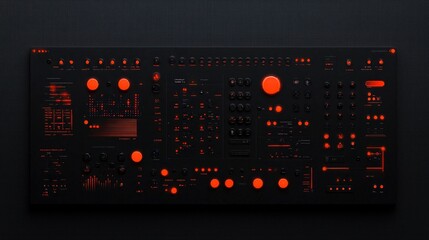 Futuristic electronic music interface with glowing controls