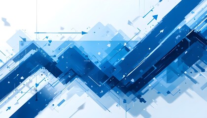 Blue Abstract Vector Long Banner with Minimal Background Arrows and Copy Space for Text Ideal for Facebook Cover and Web Banner








