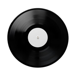 Obraz premium Blank Vinyl Record Black and White Music Nostalgia