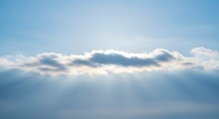 Cloudy sky with sunbeams