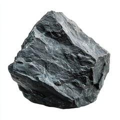 Obraz premium Dark metamorphic rock formation on a white background