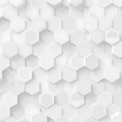 Fototapeta premium Abstract White Hexagon Pattern Background Texture