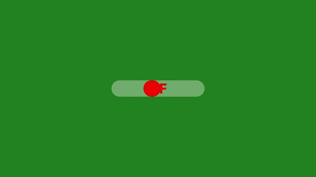On and off switch button isolated on green background