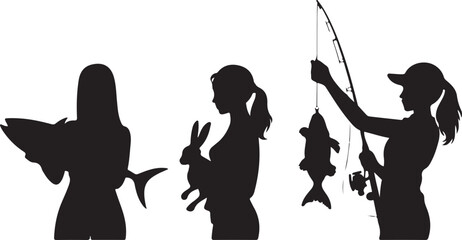 “Fish Hunting Silhouette | Fishing Clipart for Shirts, Decals, Logos & Outdoor Adventure Art”