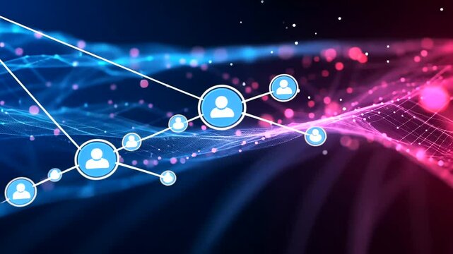 Abstract network visualization of interconnected users