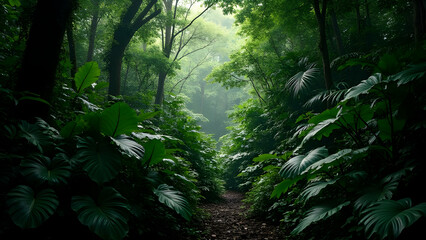 Serene Pathways into Nature's Depths and Vibrant Green Landscapes