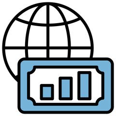 Economy Blue Black Icon