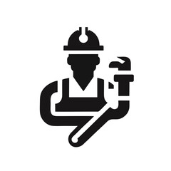 Minimalist Plumber Logo, Flat Vector Style
