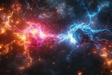 Fototapeta premium Abstract digital artwork of vibrant energy particles.