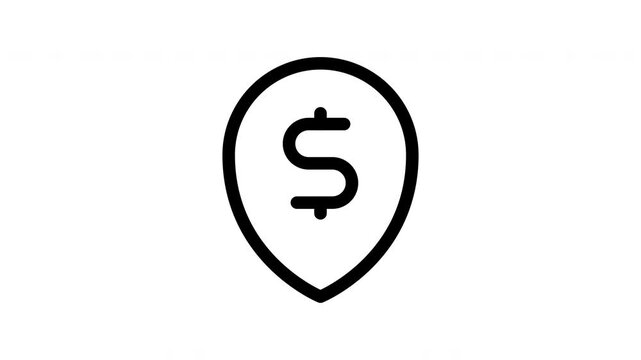 Dollar location pin bounce animation
