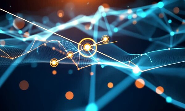 Abstract Digital Network Visualization: Nodes and Connections