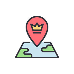 Royal Location Discovery: Map with Crown Pinpointer for Treasure Hunting