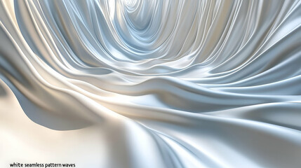 Obraz premium Abstract digital rendering of flowing white fabric.