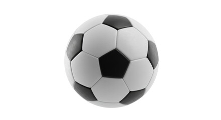 Naklejka premium Monochrome soccer ball levitating in darkness