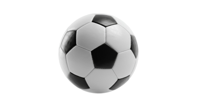 Monochrome soccer ball against dark void