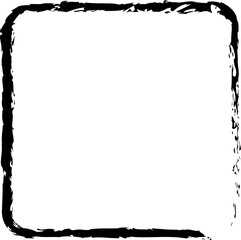 Rounded square brush strokes. Grunge design frames