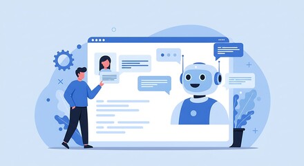 Modern digital interface showcasing an ai assistant interacting with users.
