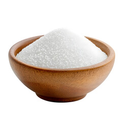 Sugar in a wooden cup top view isolated on white. Ai Generated Images