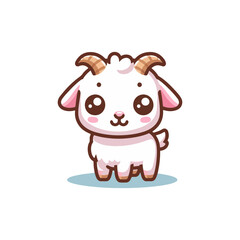Cute Cartoon Goat Mascot Vector Illustration