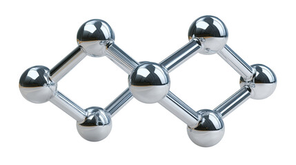 Metal Molecular Abstract: A captivating metal molecular abstract showcasing a series of connected atoms, reflecting the intricate structure of a chemical bond.
