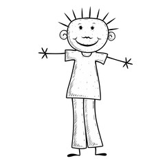 Simple Stick Figure Cartoon Illustration