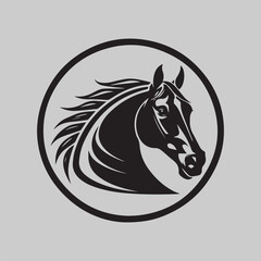 Animal horse logo vector design templates. white and black stroke logo