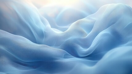 Obraz premium Light blue sheer fabric drapes elegantly