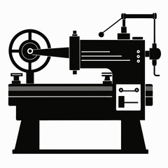 Lathe vector silhouette