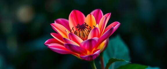 Fototapeta premium Time-lapse of a single flower blooming, vibrant colors, unfolding petals, organic, colorful