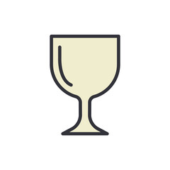 Minimalist graphic of an empty glass on a stark White backdrop design element