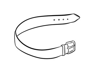 belt digital drawing isolated black and white