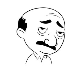 baldman digital drawing isolated black and white